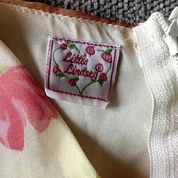 Little Lindsey Floral Ruffle Tiered Dress 2T Summer Spring Girly Yellow Pink - Picture 6 of 8